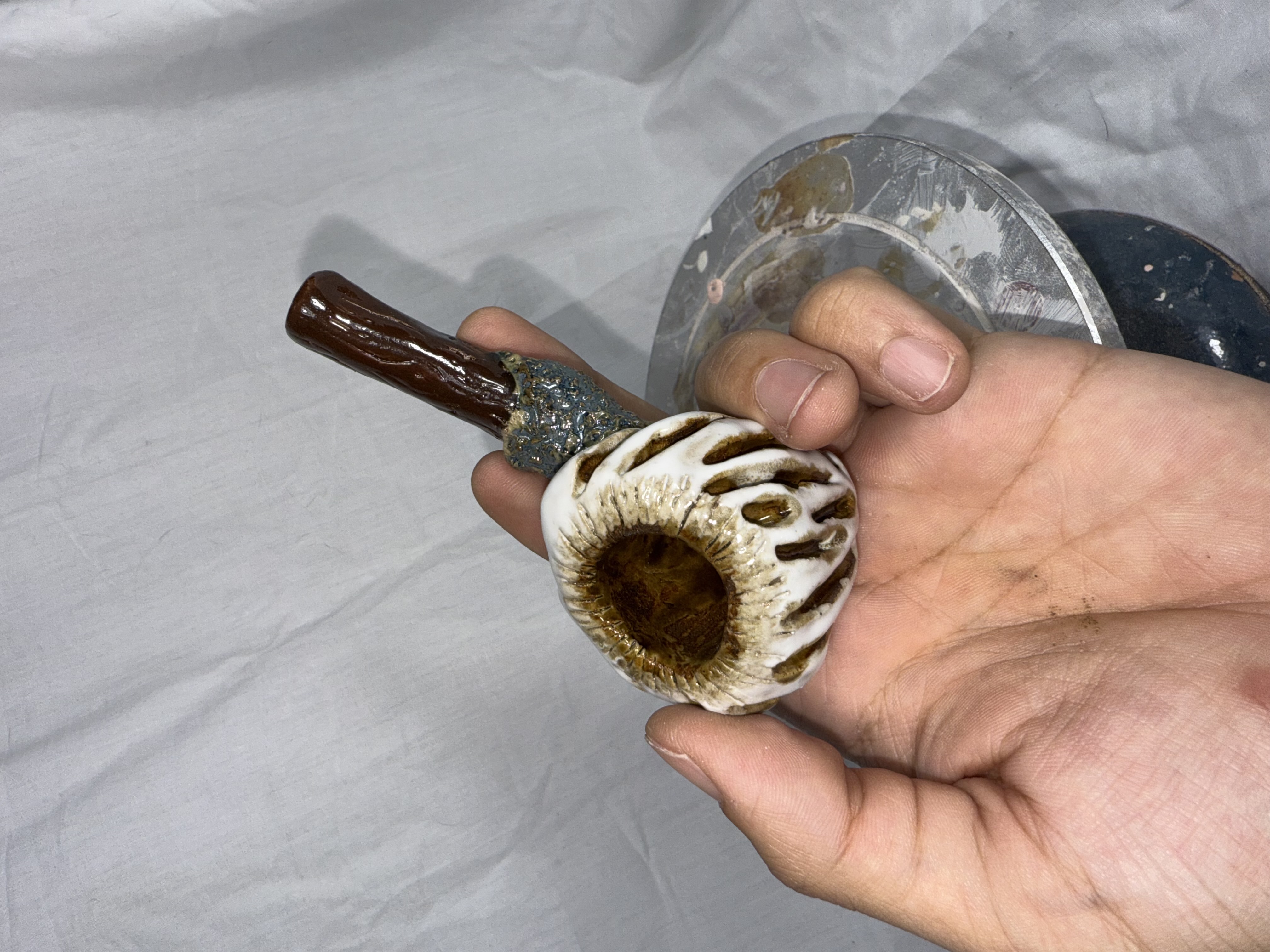Ceramic Morel Mushroom Wizard Pipe