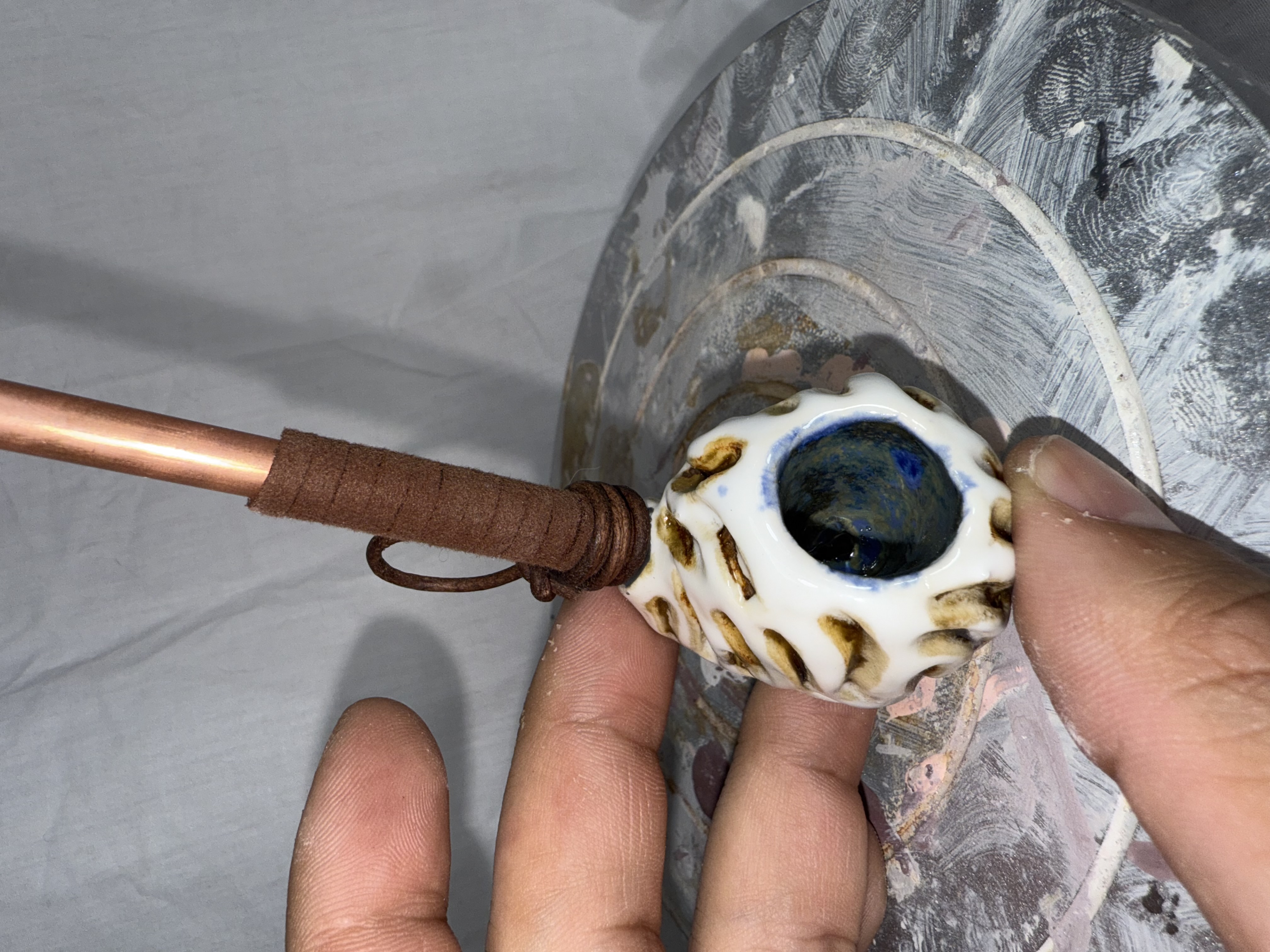 Morel Mushroom Ceramic Wizard Pipe